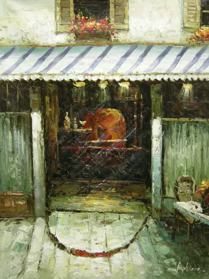 Traditional European Stores Oil Painting on Canvas