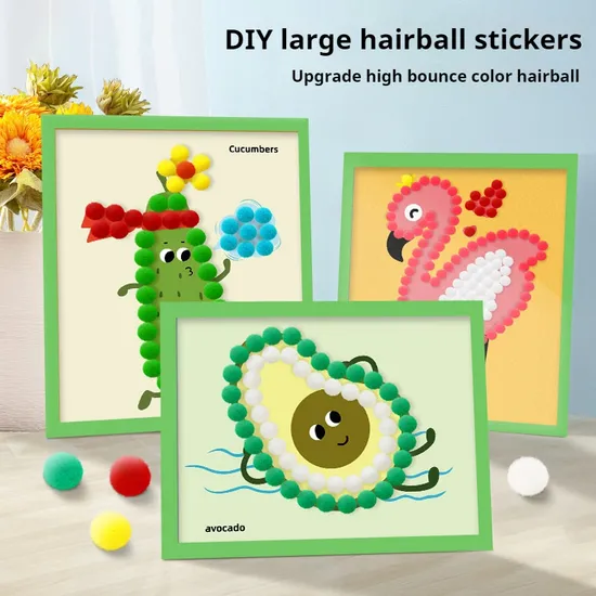 DIY Creative Hairball Painting Children′s Handmade Material Kit