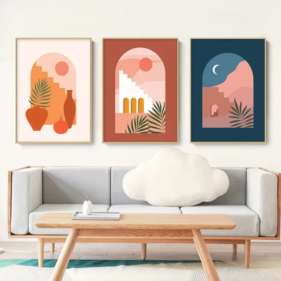 Free Samples Abstract Framed Canvas Print Wall Art Oil Painting 