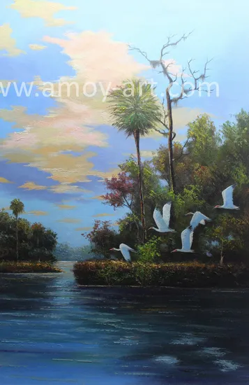 Handmade American Landscape Acrylic Oil Paintings for Home Decor 