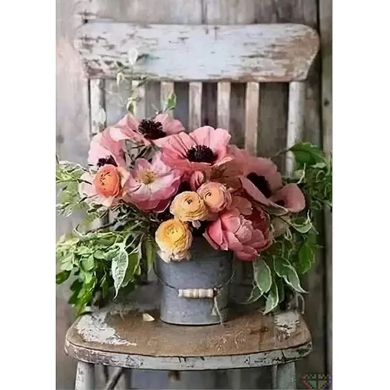 Dropshipping Square Crystal 5D DIY Full Drill Square Diamond Dotz Painting Flower Set 