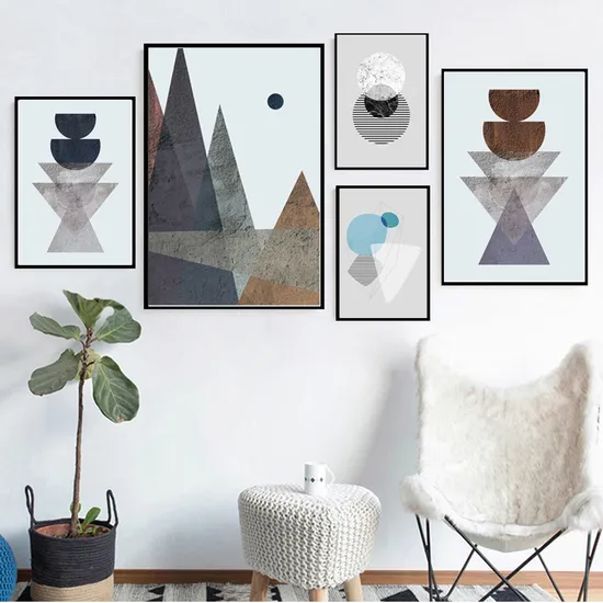 High Quality Modern Beautiful Printed Abstract Canvas Paintings Wall Art for Modern Architecture 
