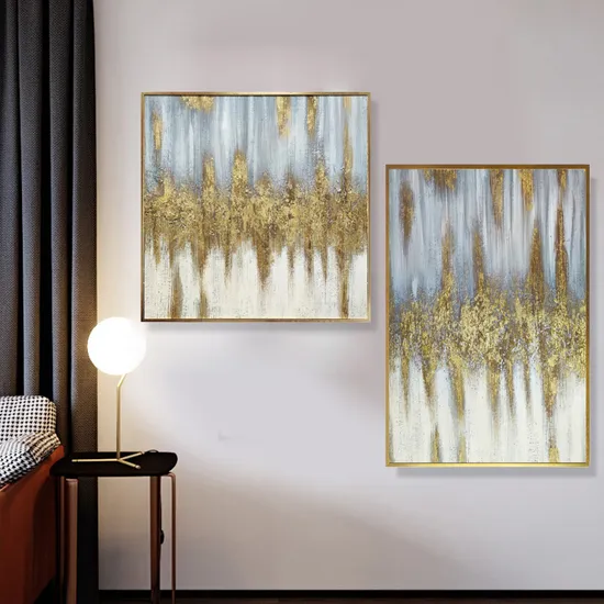 Nodic Canvas Oil Painting Simple Abstract Art Decorative Antique Aluminium Picture Frame Hand Made Living Room Wall Paintings 