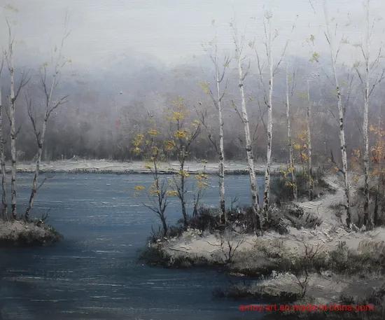 Small Size Landscape Forestry Tree Oil Painting on Canvas 