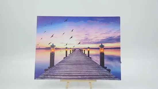 Printed LED Canvas Decorative Painting Wall Art Christmas Home Decor 