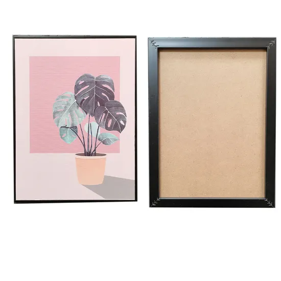 Nordic Modern Set Green Plants Picture Print Plastic Frame Living Room Decorative Painting 