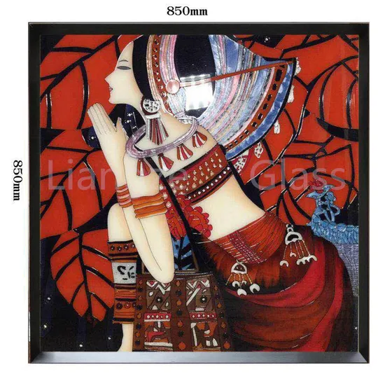 Handicraft Tempered Glass Painting with Enamel 
