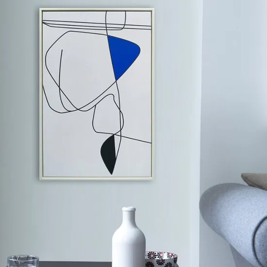 Modern Painting Line Art Blue Character Sketch Artwork Home Wall Decor for Living Room 