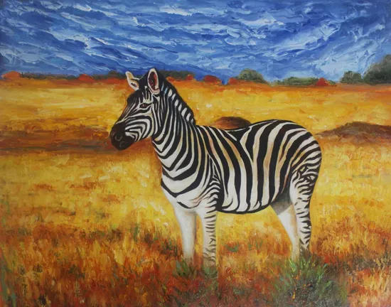 Modern Decorative Zebra Acrylic Oil Painting for Hotel Wall Art 