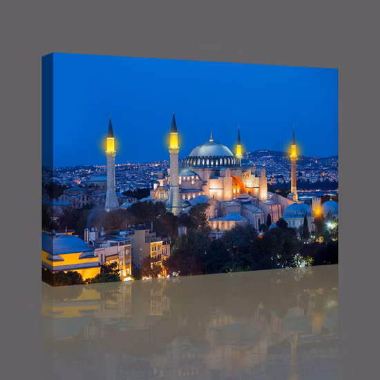 City Night LED Light Wall Painting Dome Church Lighting Wall Art Canvas Print Painting