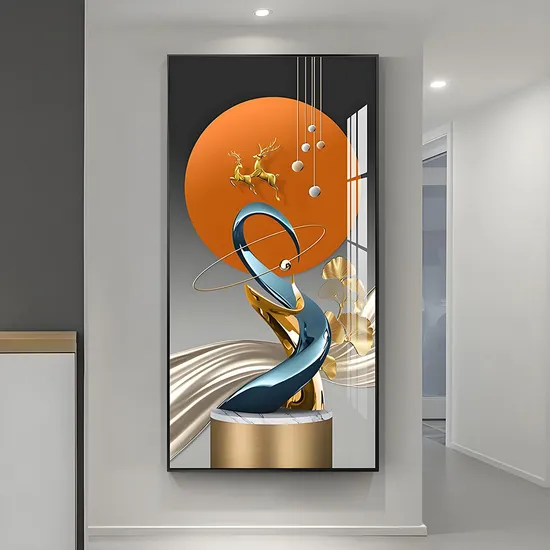 Premium Crystal Finish Elephant Oil Paintings for Home Decoration 