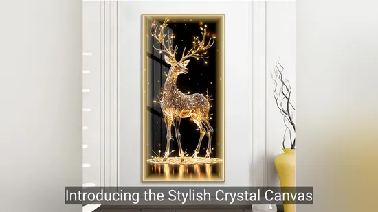 Chic Diamond Canvas Art: Elegant Wall Decor Crystal Porcelain Painting for Home Living Space 