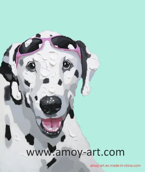 Modern Funny Dog Decorative Acrylic Painting Wall Art on Canvas 