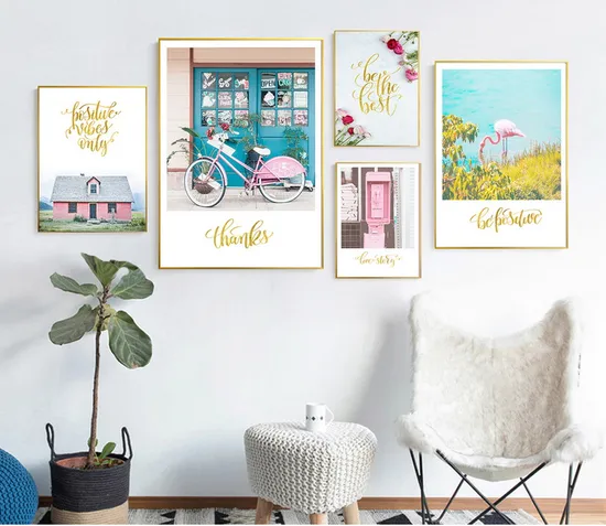 Wall Art Canvas Paint Abstract Acrylic Painting Living Room Home Decoration Frame 