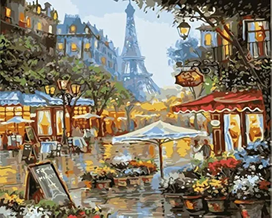 Paint by Numbers for Adults & Kids & Beginners DIY Acrylic Painting Gift Kits Drawing Paintwork with Paintbrushes 