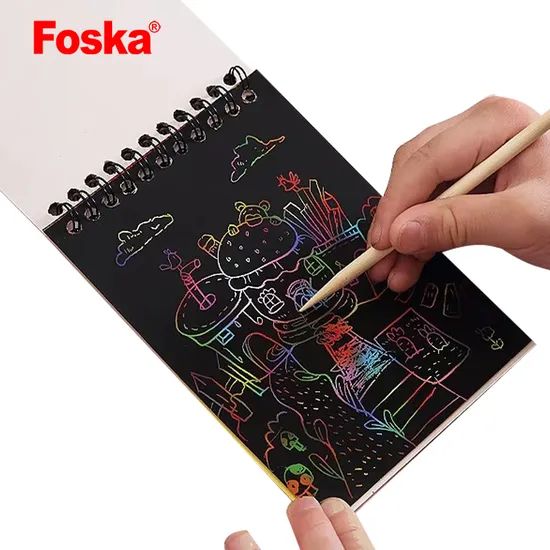 Foska Different Themes Colorful DIY Art Kids Creative Scratch Painting 