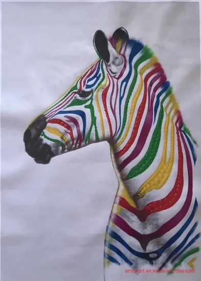 Handmade Modern Decorative Zebra Oil Painting on Canvas 