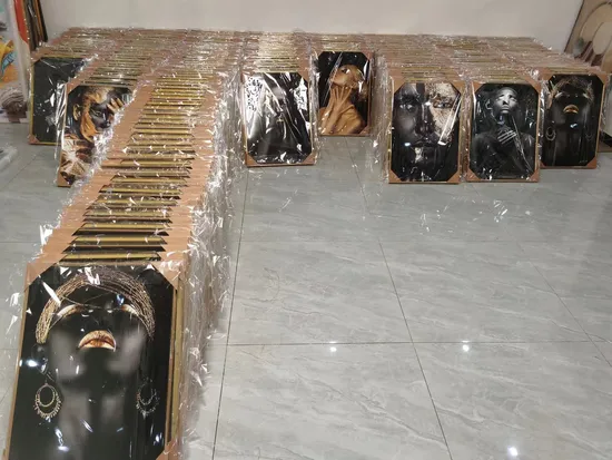 African Beauty Luxury Crystal Wall Art Painting 