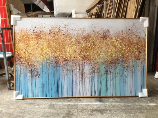 Beautiful Wall Decorative Paintings Handmade Canvas Painting with Black Frame for Sale 