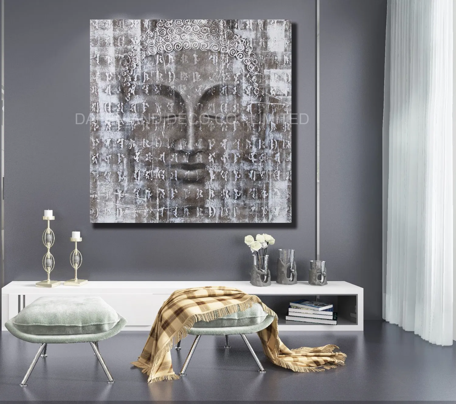New Design 3D Lifelike Lining Elephant Ultral Clear Glass Painting (MR